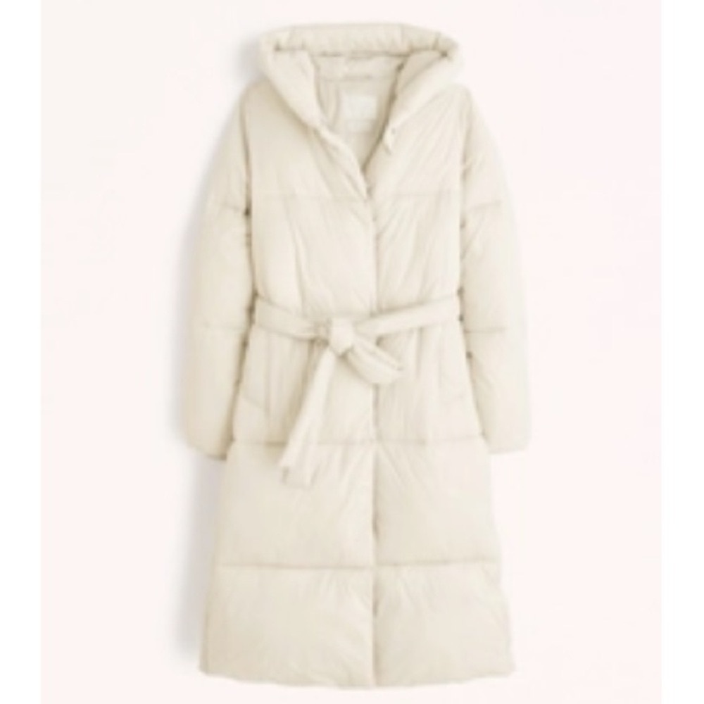 Abercrombie & Fitch Air Cloud Long Puffer - LIGHT TAUPE - M PETITE
